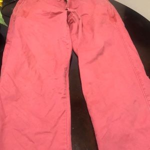 J Crew Men’s orange red Classic Slim Pants 31/30